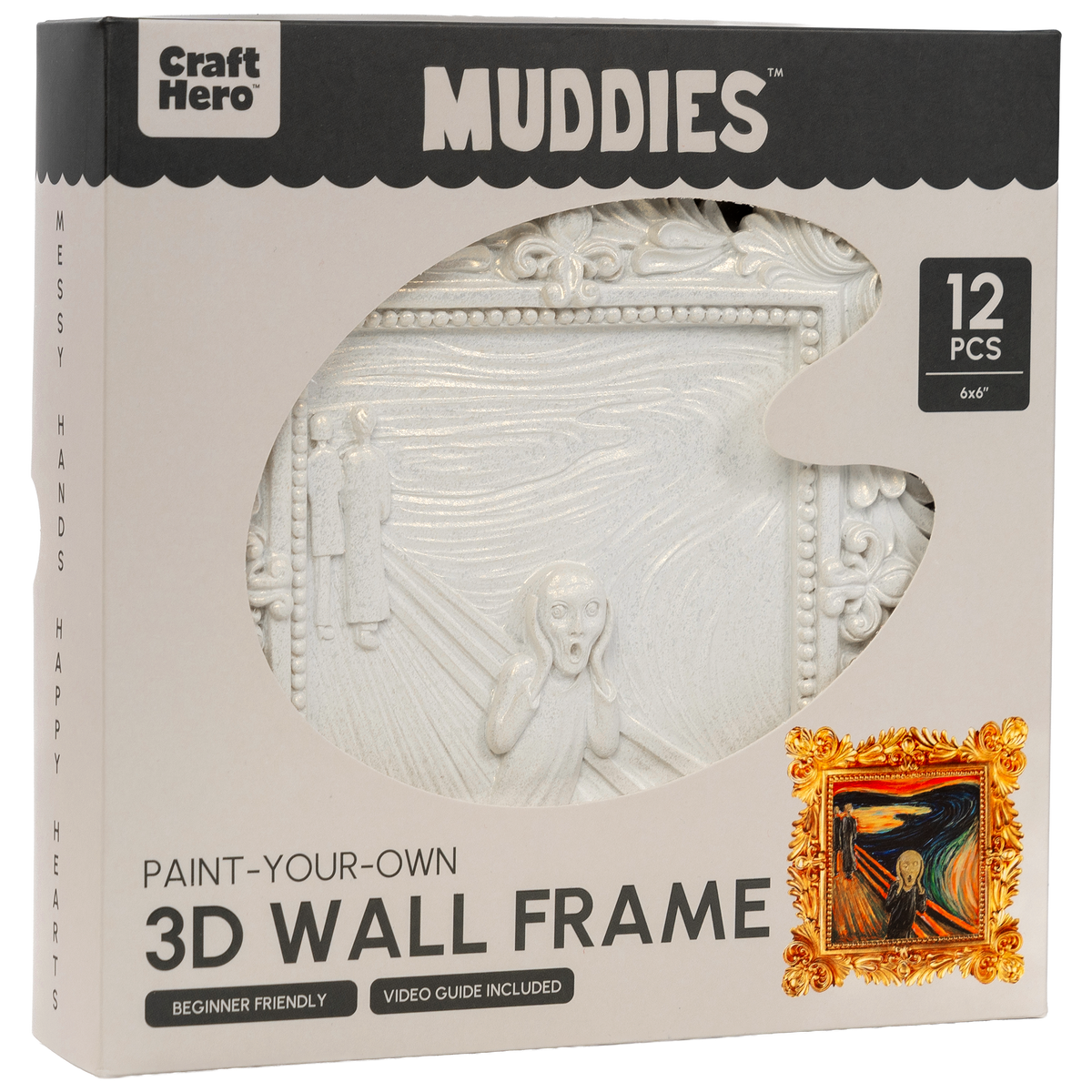 The Scream- Muddies™ 3D Wall Frame Painting Kit