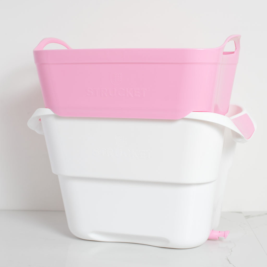 Strucket 19L Interlocking Strainer Bucket | Soak, Strain & Drain Hands-Free
