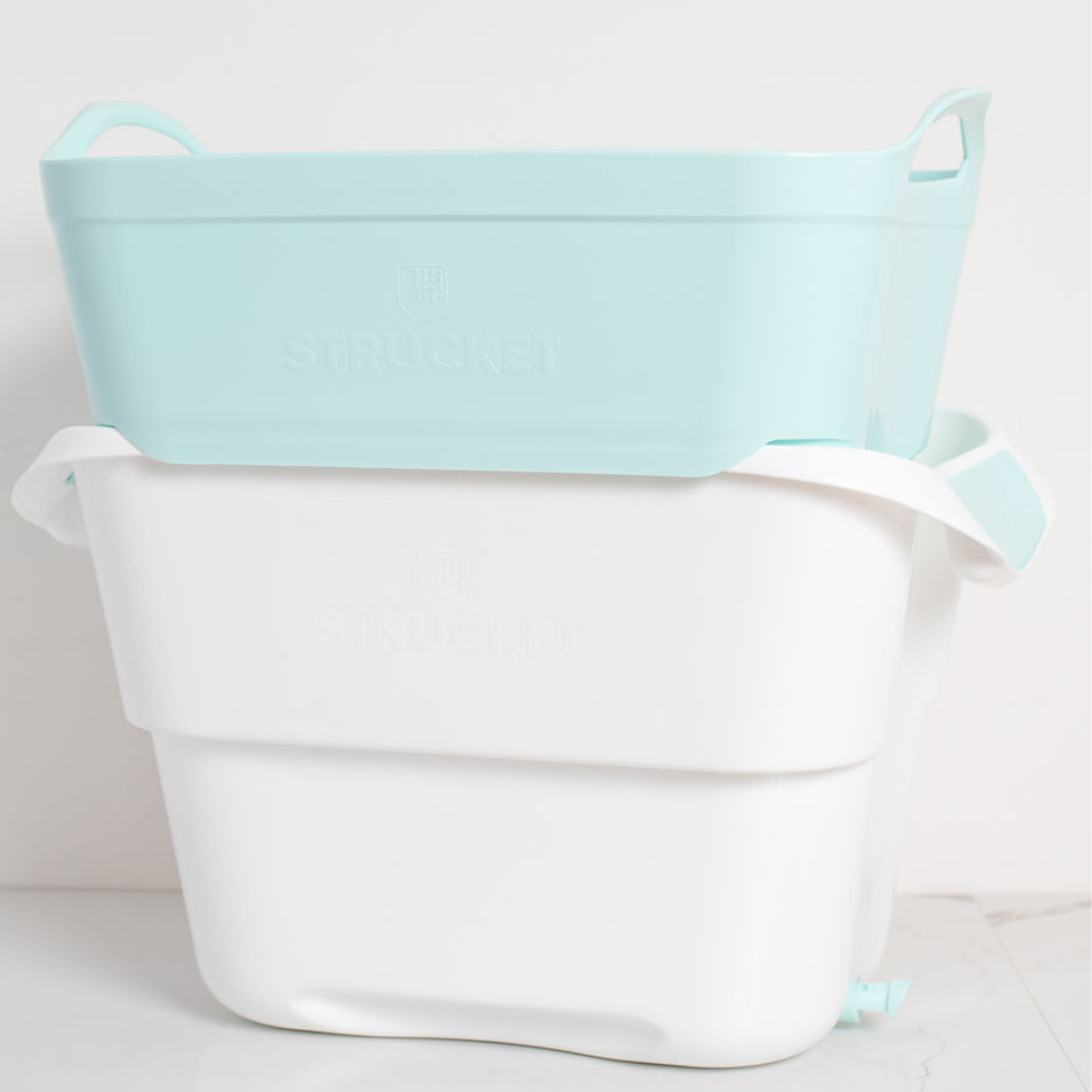 Strucket 19L Interlocking Strainer Bucket | Soak, Strain & Drain Hands-Free