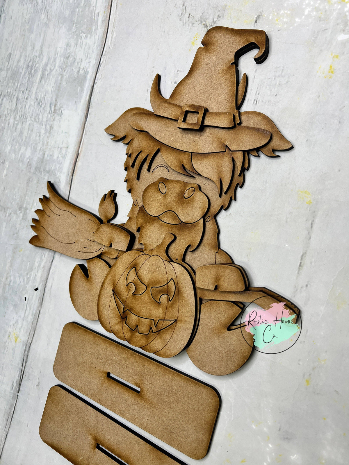 Halloween highland cow craft sign kit