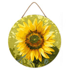 Paint by numbers on Wood Slice - Sunflower