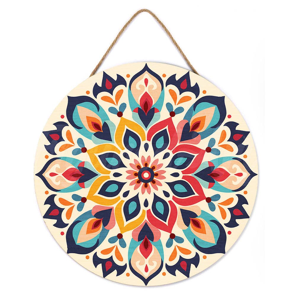 Paint by numbers on Wood Slice - Floral Mandala