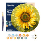 Paint by numbers on Wood Slice - Sunflower