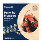 Paint by numbers on Wood Slice - Floral Woman