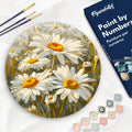Paint by numbers on Wood Slice - Daisies