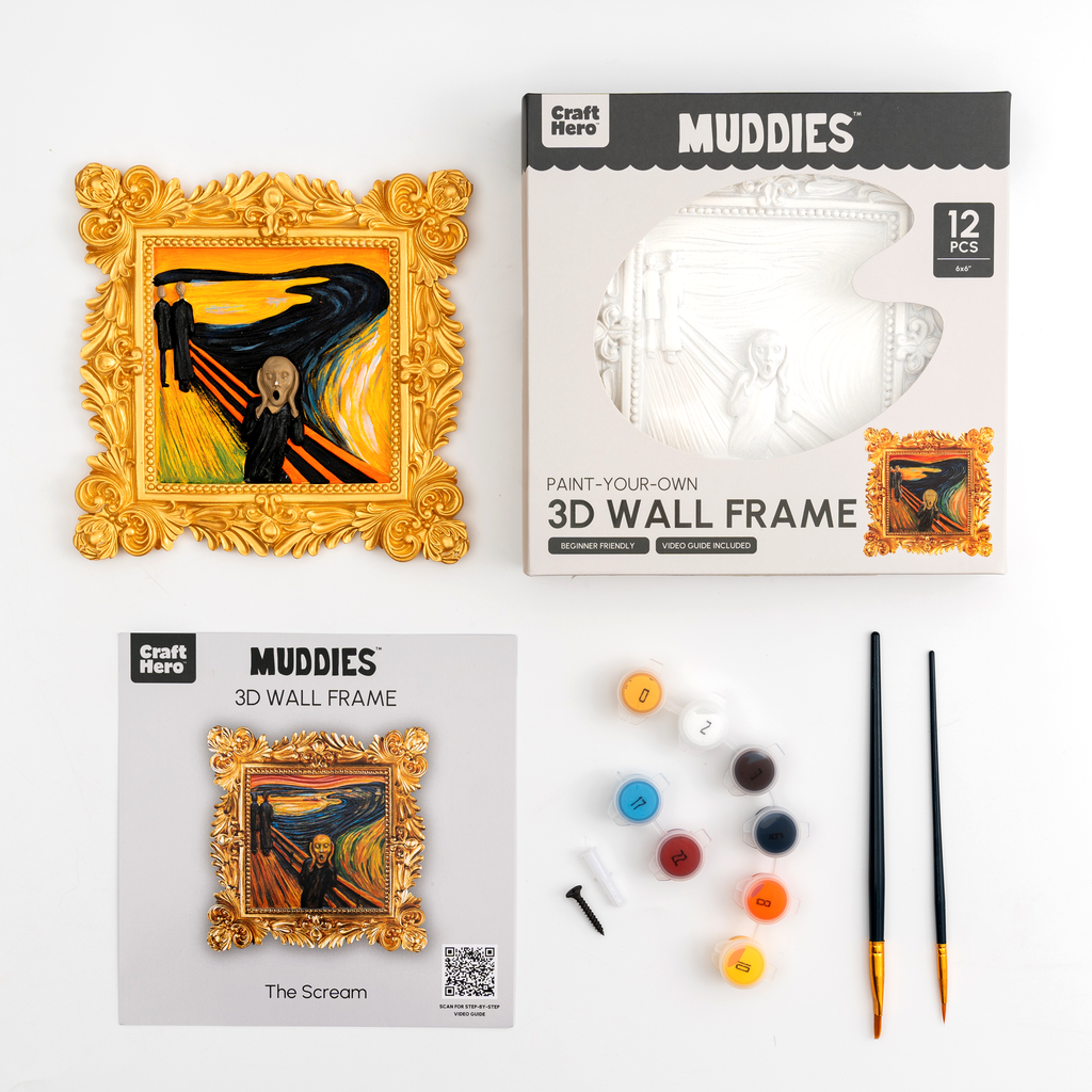 The Scream- Muddies™ 3D Wall Frame Painting Kit