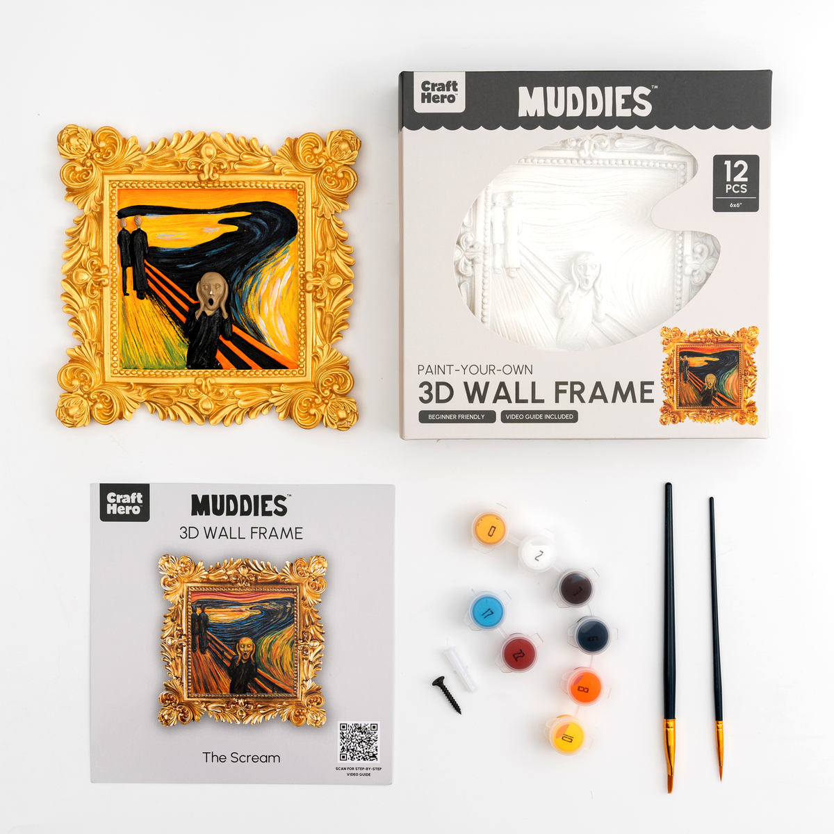 The Scream- Muddies™ 3D Wall Frame Painting Kit