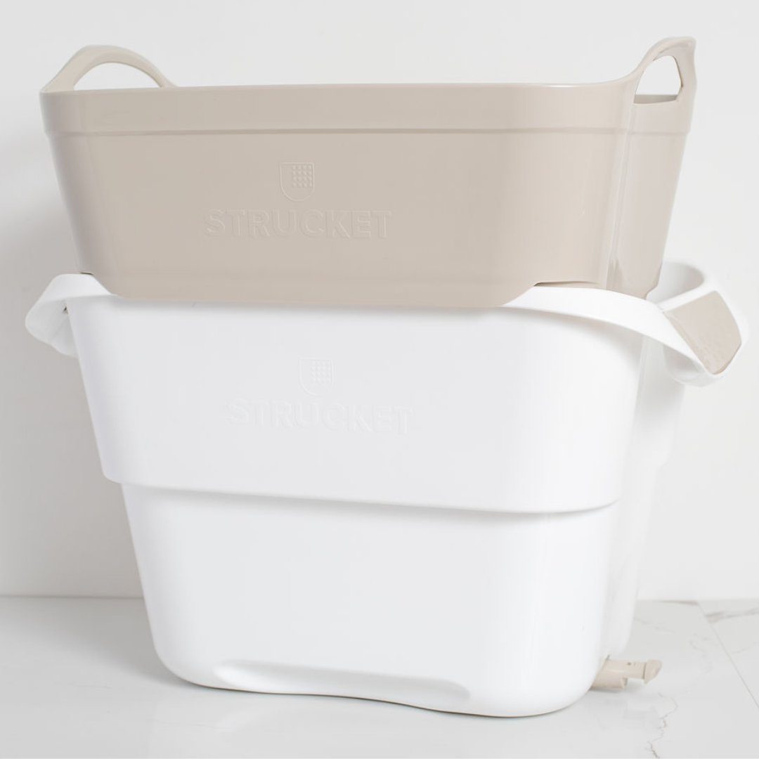 Strucket 19L Interlocking Strainer Bucket | Soak, Strain & Drain Hands-Free