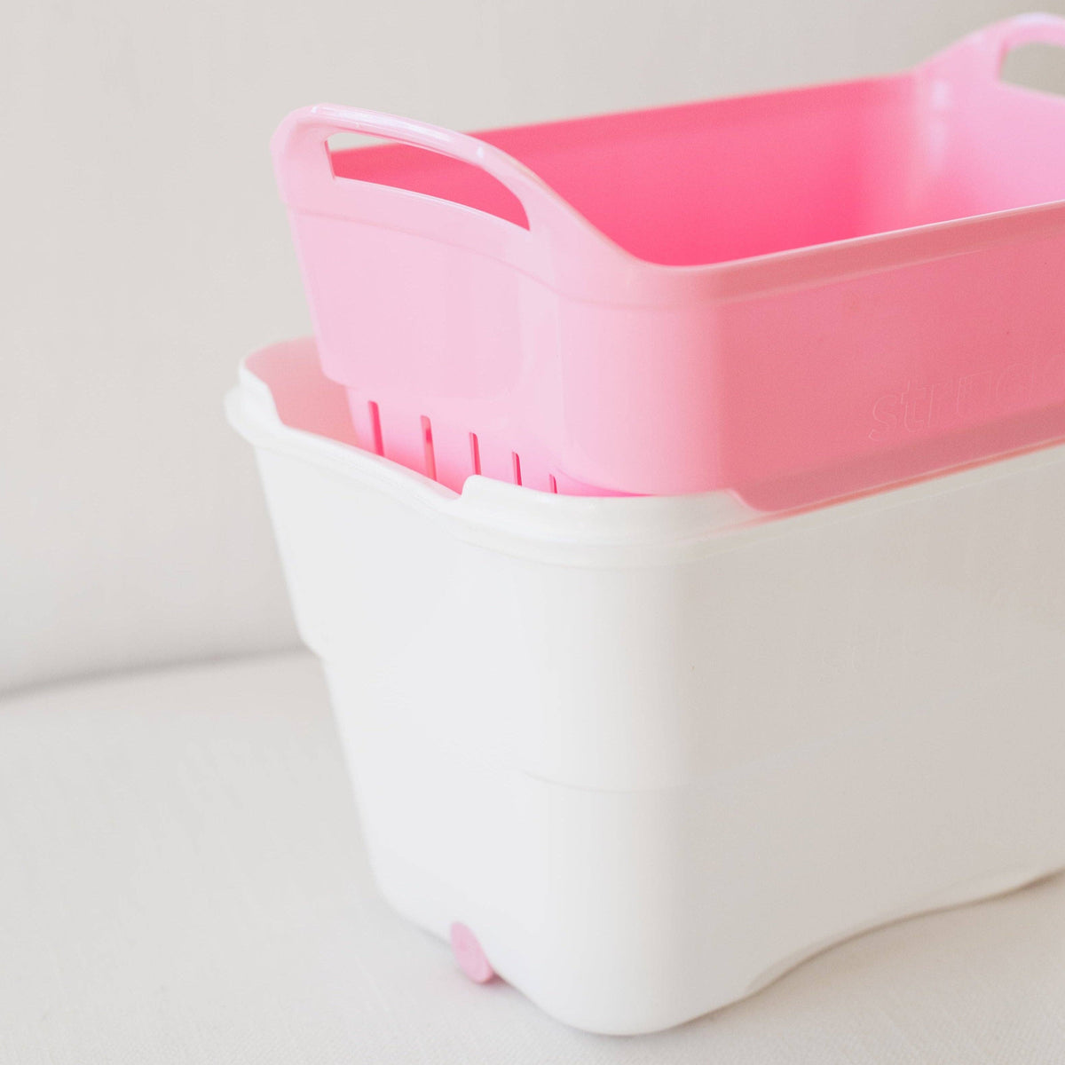 Strucket 4.5L Mini Strainer Bucket with Lid - 8 Pack Assorted (3 Aqua + 3 Gray + 2 Sand)