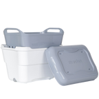 Strucket 4.5L Mini Strainer Bucket with Lid - 8 Pack Assorted (3 Aqua + 3 Gray + 2 Sand)