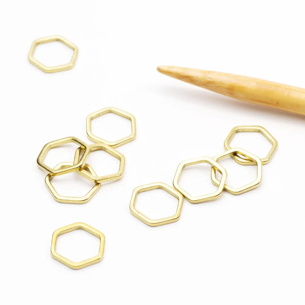 Twice Sheared Sheep  Honeycomb Stitch Markers Set of 10 - Medium (up to US 8)