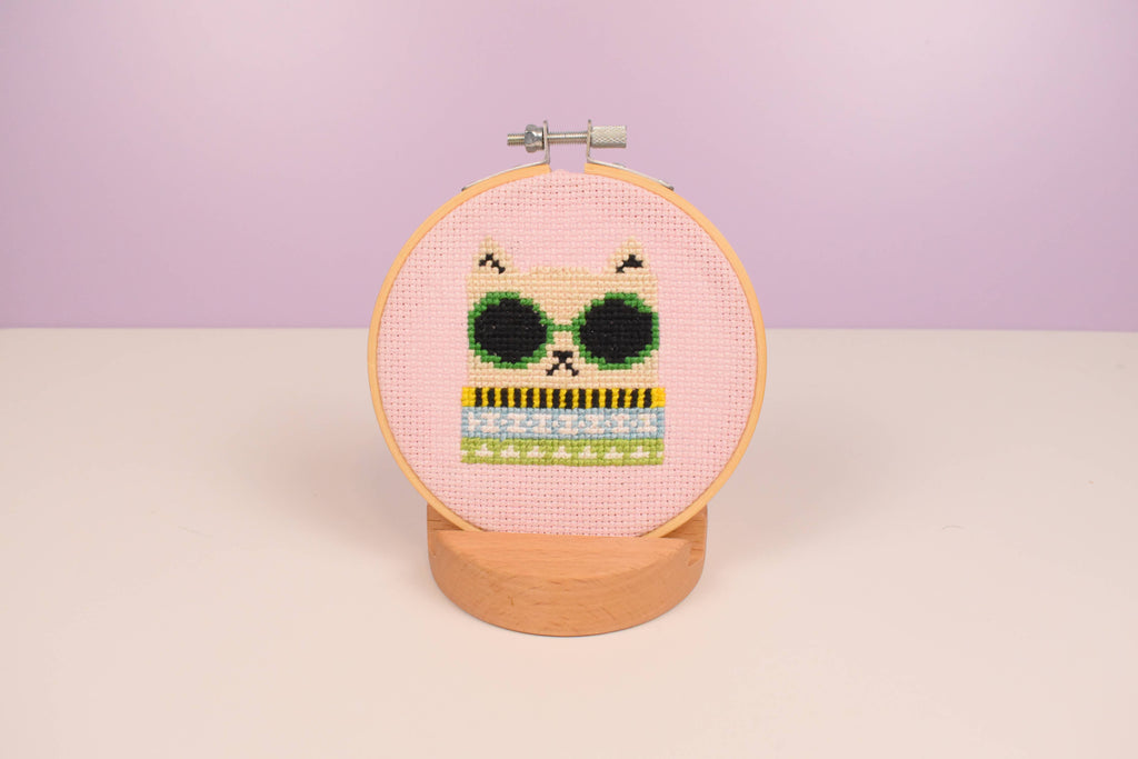 Sun Glasses Cat Cross Stitch Kit
