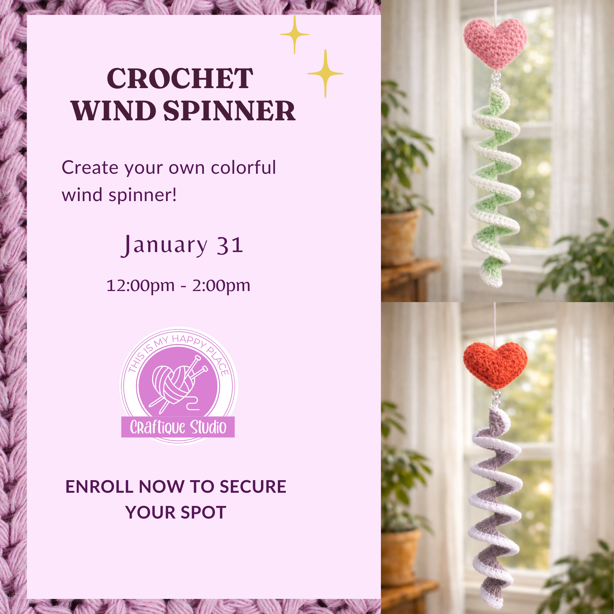Crochet Spiral Wind Spinner Class - Level Intermediate