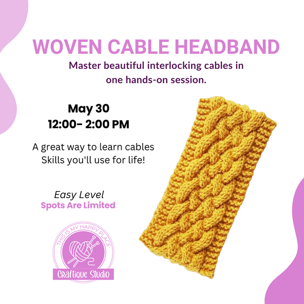 Woven Cable Headband Knitting Class
