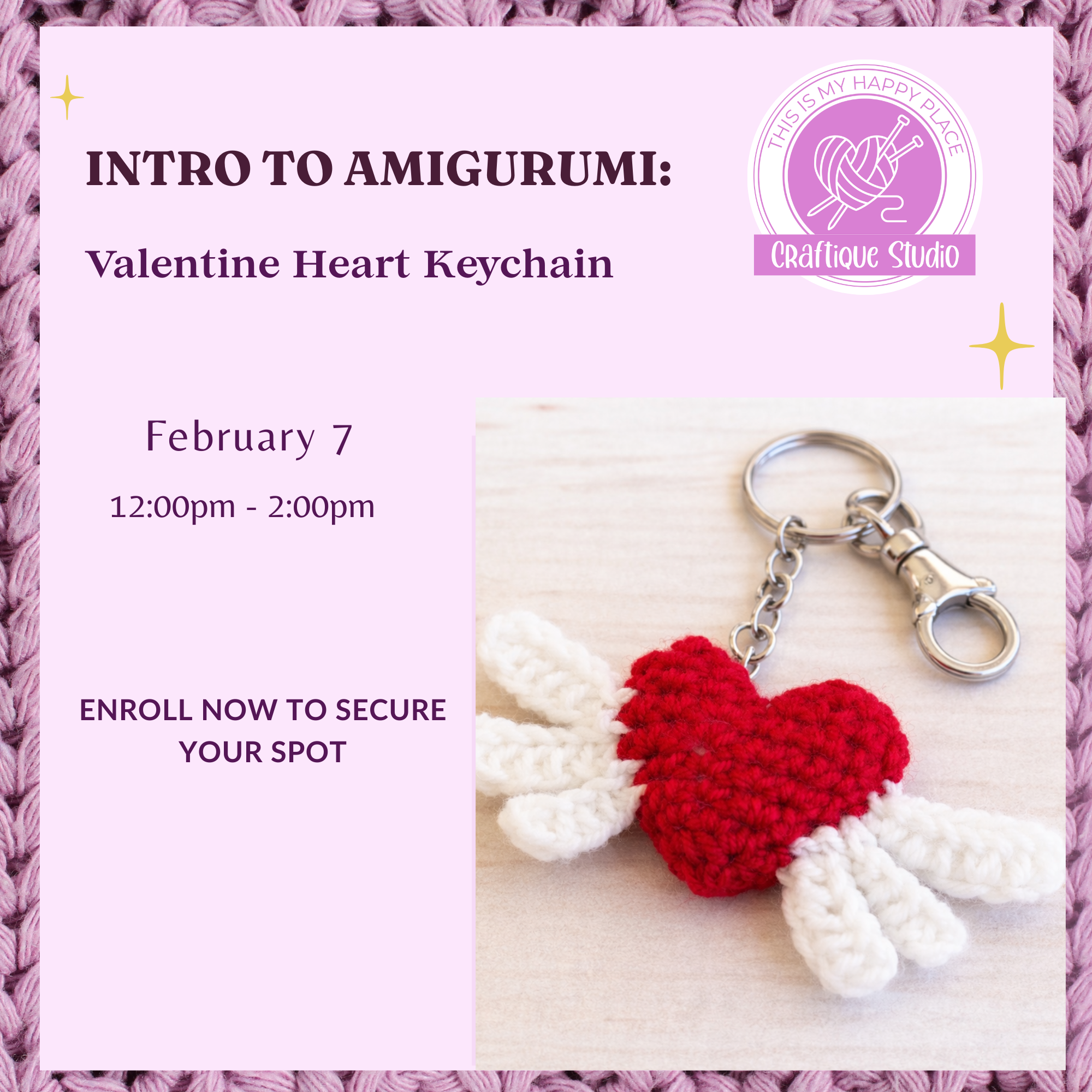 Intro to Amigurumi: Valentine Heart Keychain - Level I Easy/ Intermediate