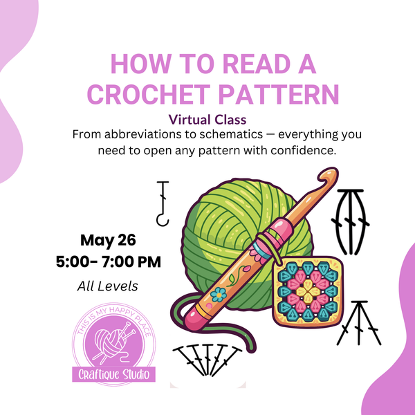 Virtual Class- How to read a crochet Pattern