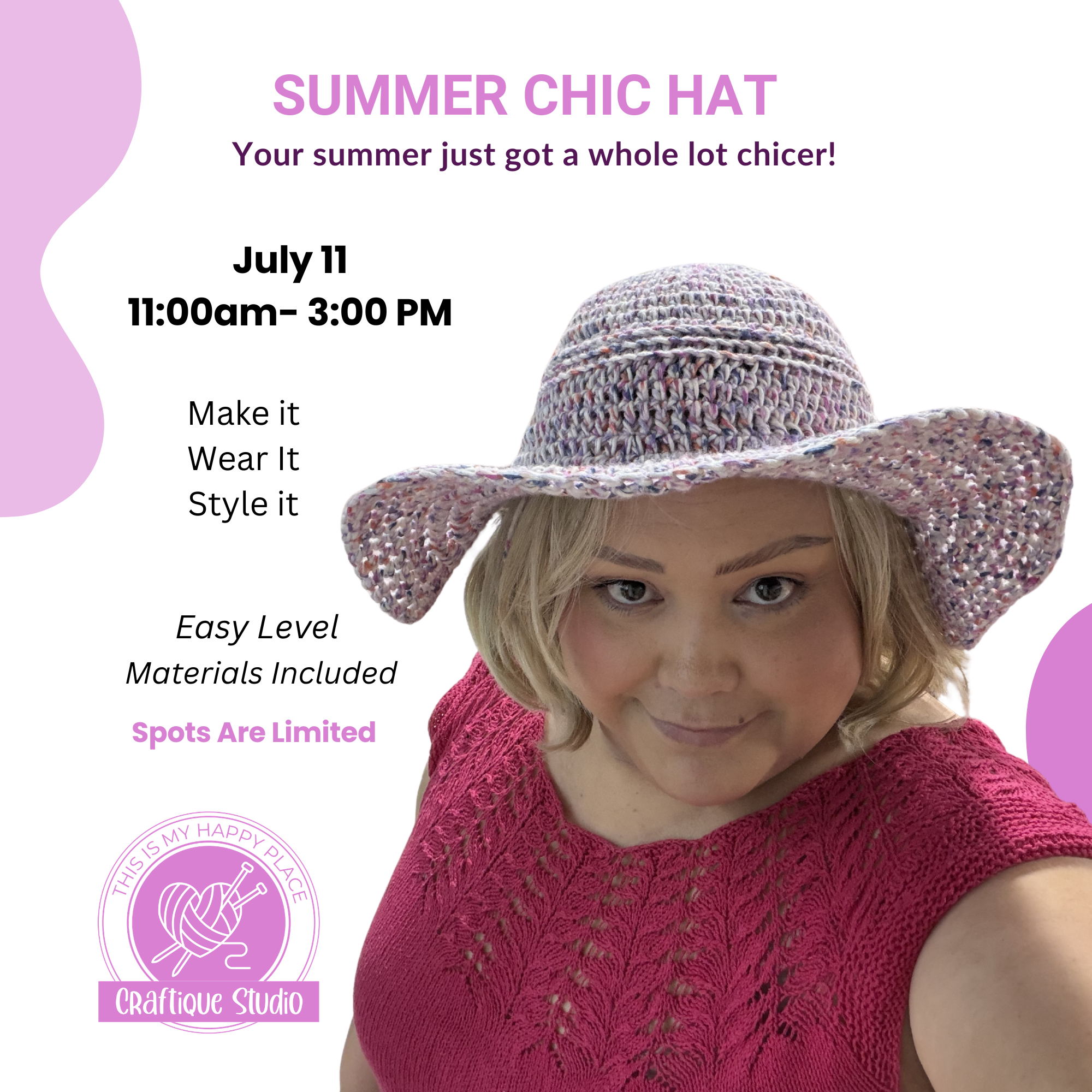Summer Chic Hat Crochet Workshop (4hrs)