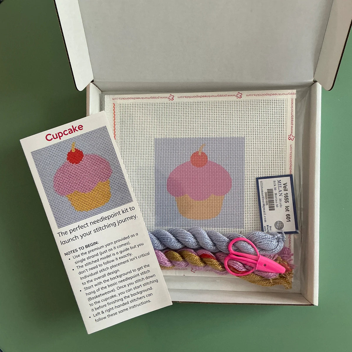 Poppy Monk Needlepoint Kits - Cupcake