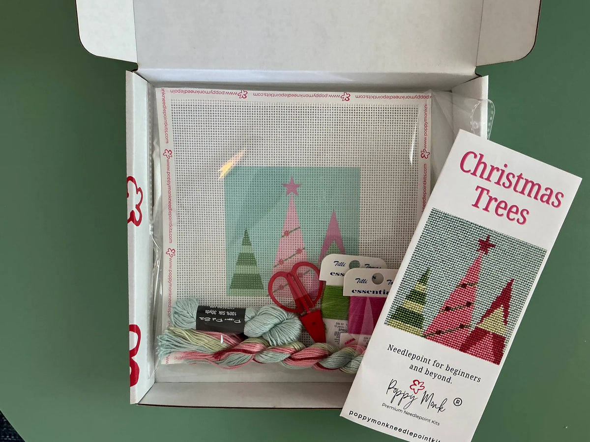 Poppy Monk Needlepoint | Christmas Trees Needlepoint Kit