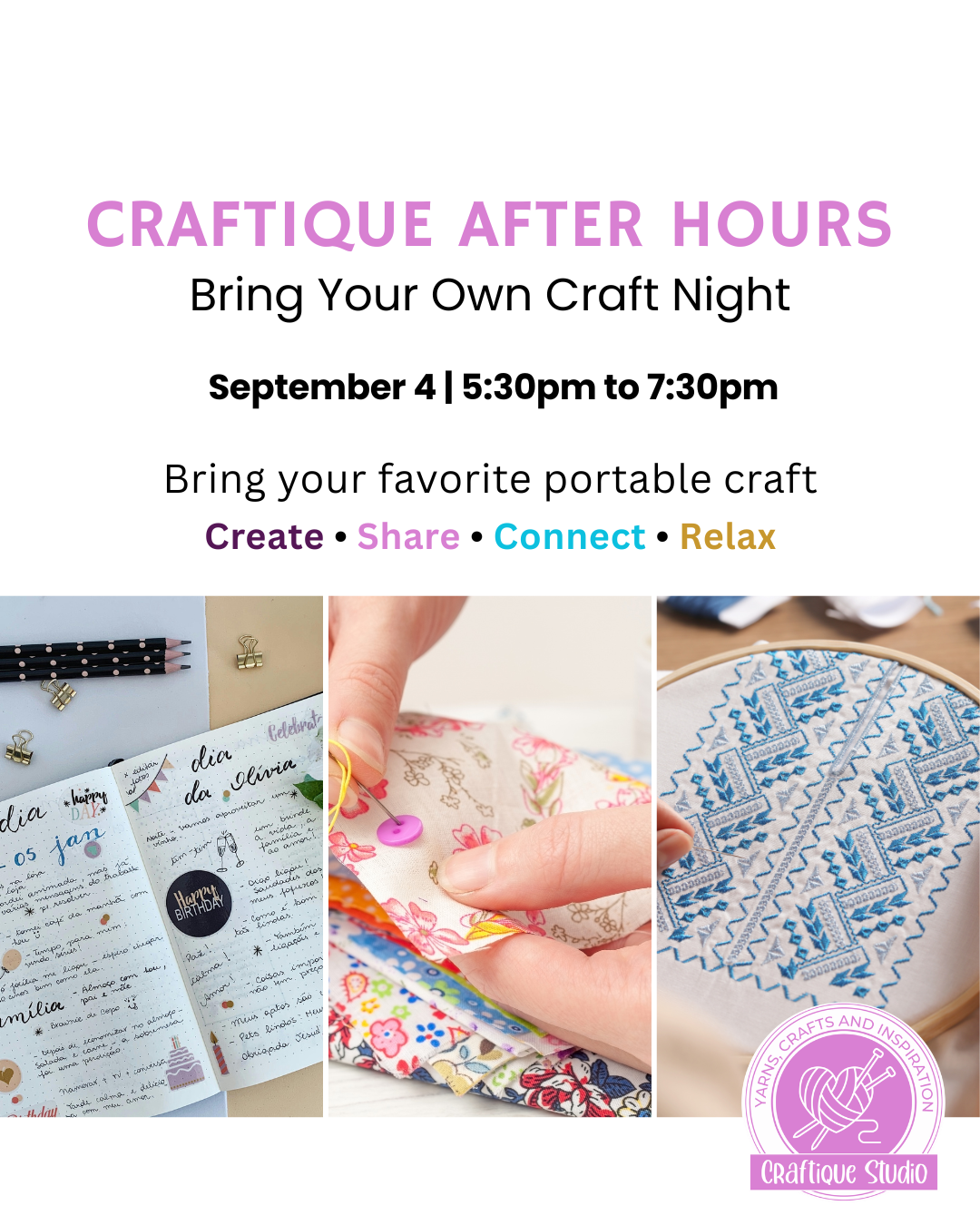 Bring Your Own Craft Night | Craftique After Hours