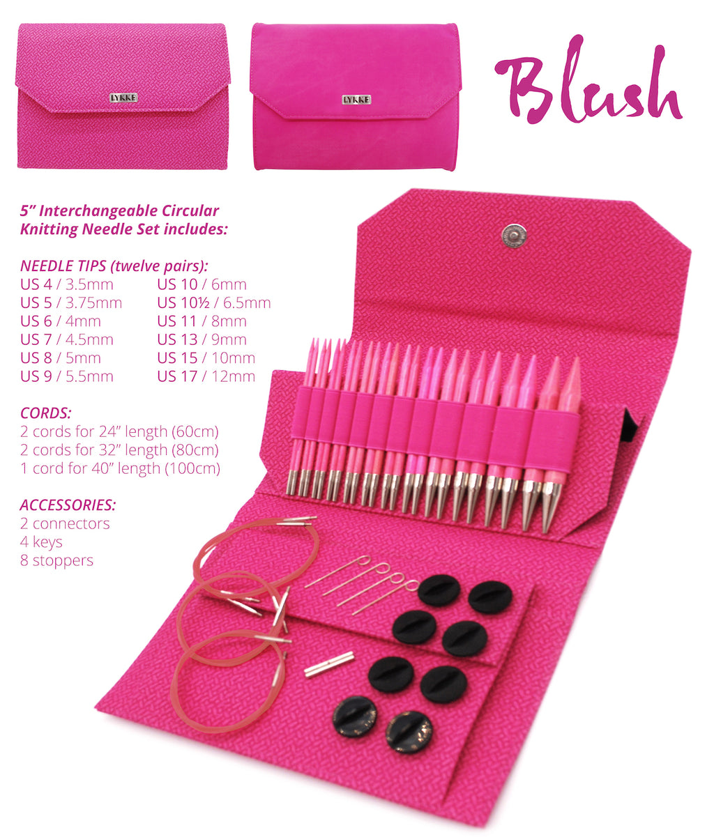 Lykkee Make me Happy Blush Long Interchangable Needle Set - Denim Effect