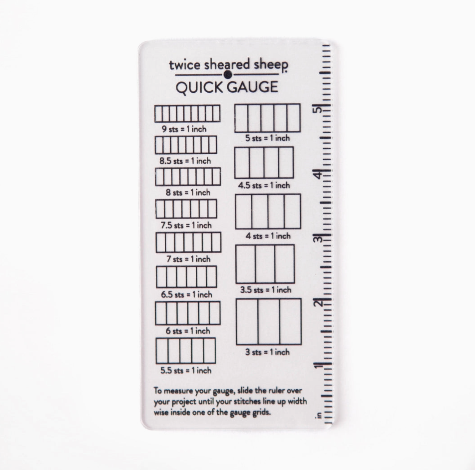 Twice Sheared Sheep Quick Gauge Ruler