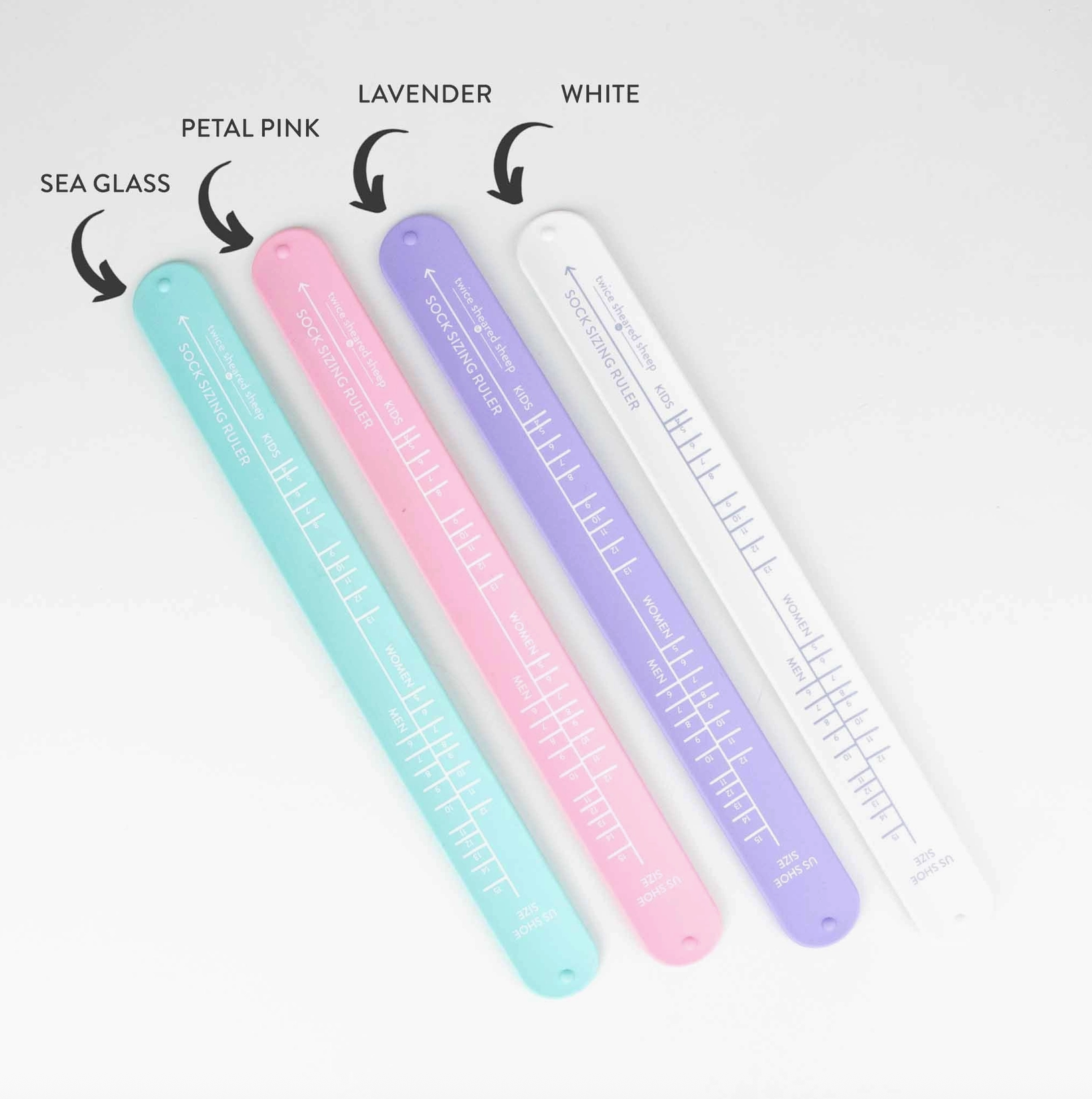 Twice Sheared Sheep Sock Sizing Ruler - Sock Knitting Bracelet Ruler