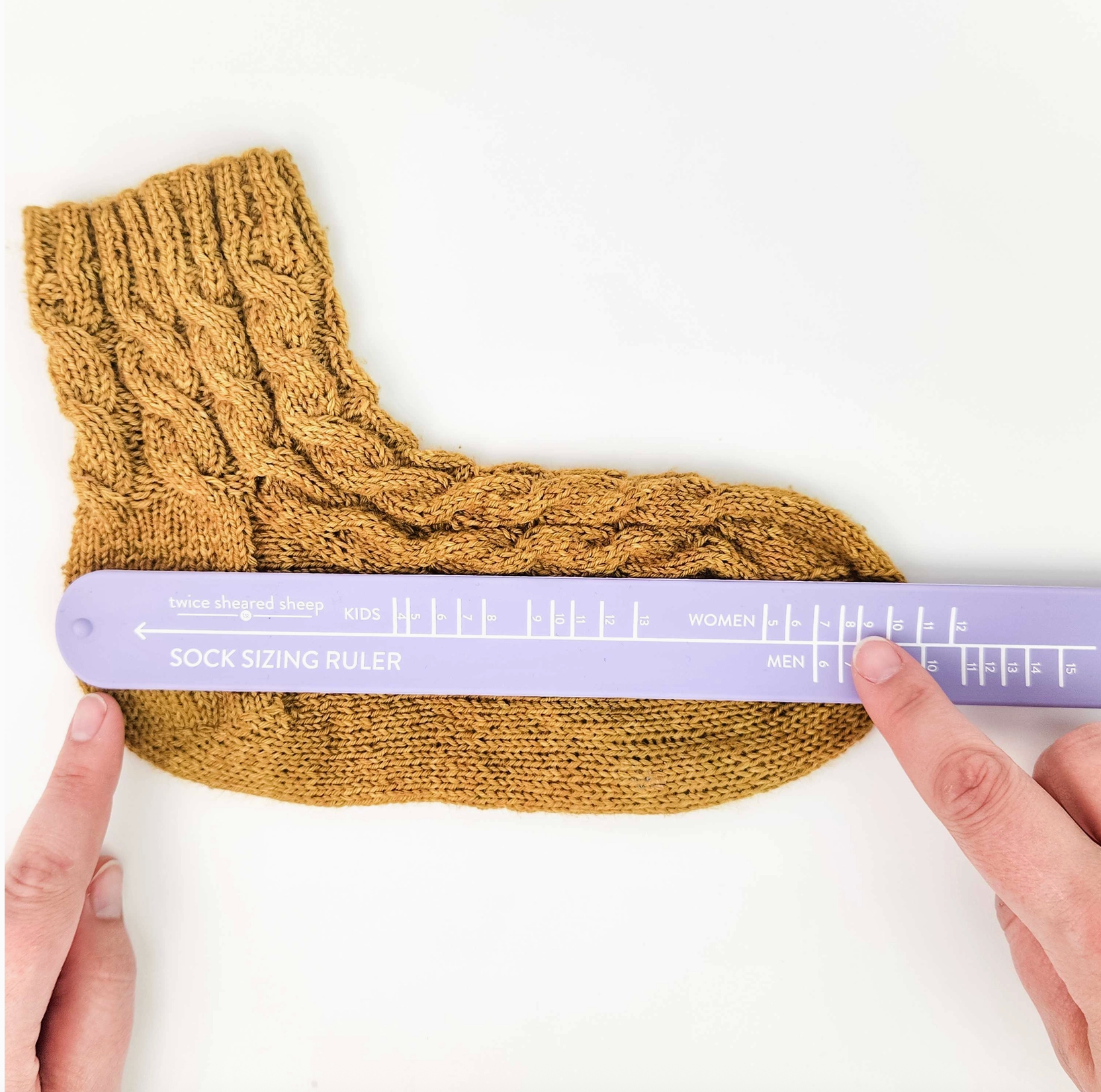 Twice Sheared Sheep Sock Sizing Ruler - Sock Knitting Bracelet Ruler