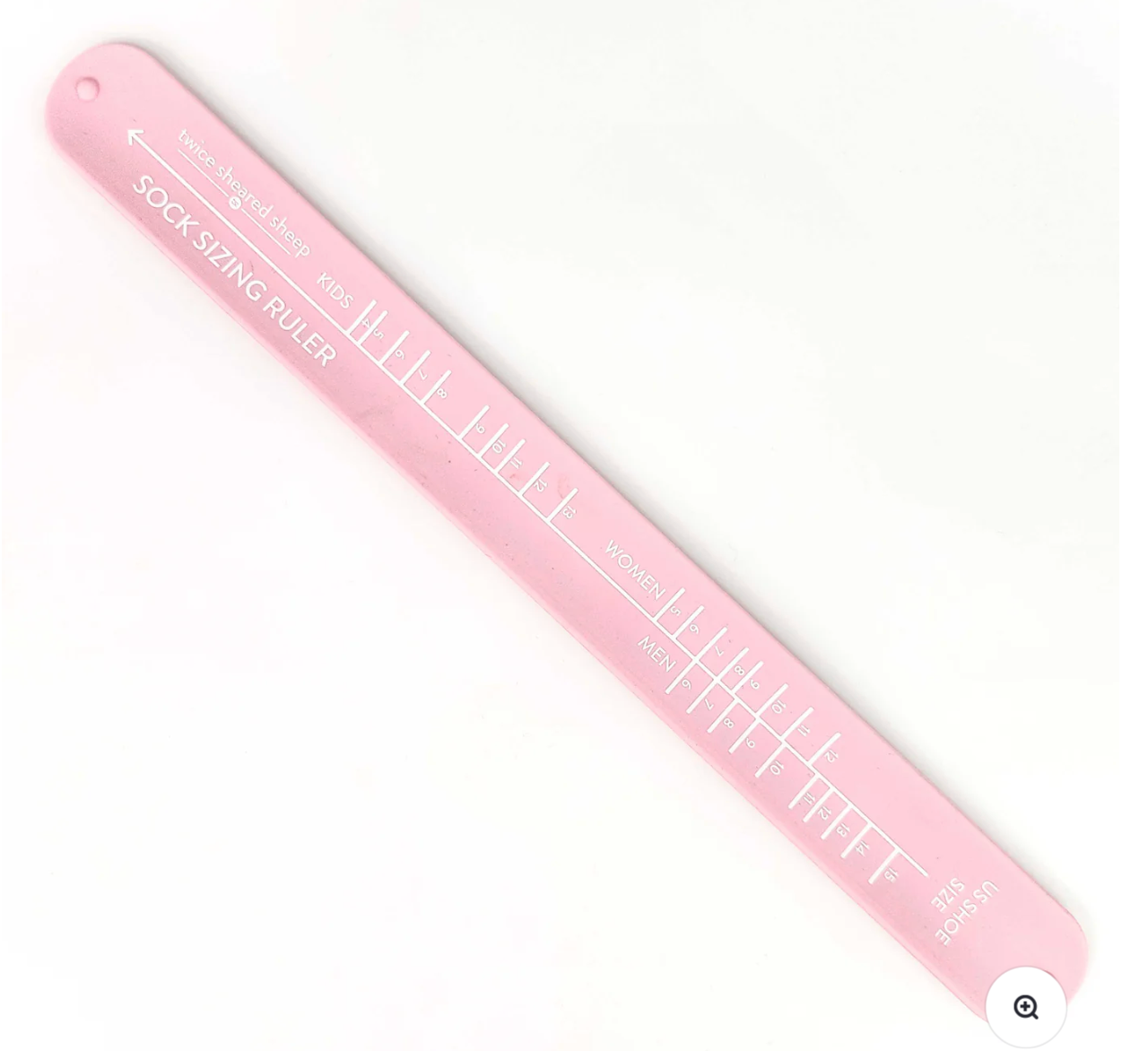 Sock Sizing Ruler by Twice Sheared Sheep