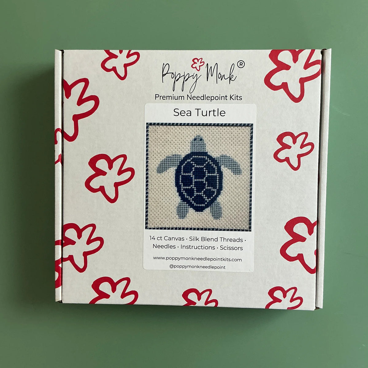 Poppy Monk Needlepoint | Sea Turtle Needlepoint Kit
