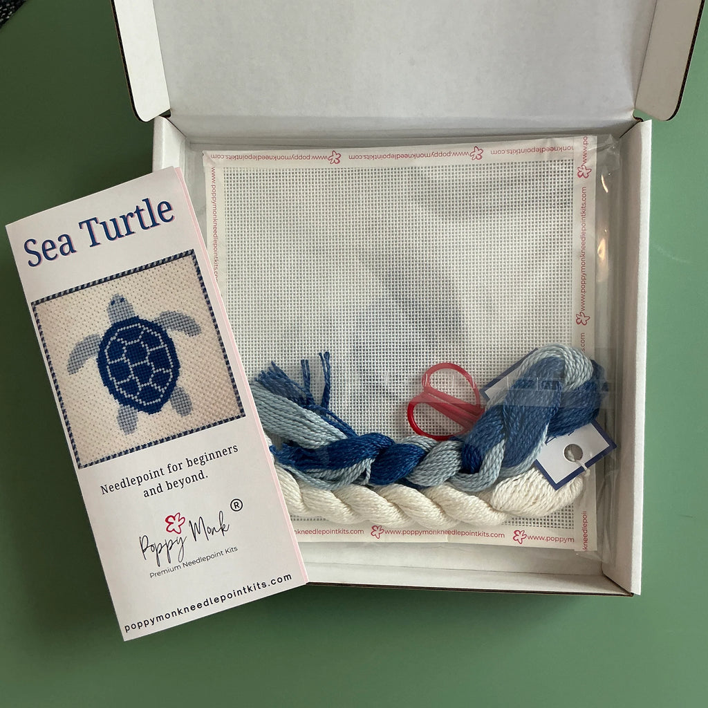 Poppy Monk Needlepoint | Sea Turtle Needlepoint Kit