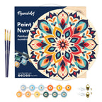 Paint by numbers on Wood Slice - Floral Mandala