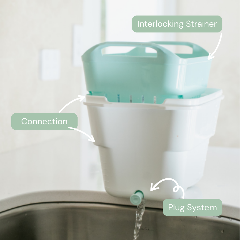 Strucket 4.5L Mini Strainer Bucket with Lid - 8 Pack Assorted (3 Aqua + 3 Gray + 2 Sand)