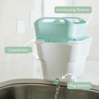 Strucket 4.5L Mini Strainer Bucket with Lid - 8 Pack Assorted (3 Aqua + 3 Gray + 2 Sand)