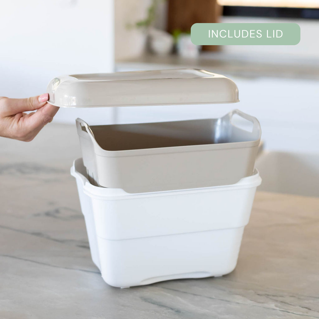 Strucket 4.5L Mini Strainer Bucket with Lid - 8 Pack Assorted (3 Aqua + 3 Gray + 2 Sand)