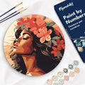 Paint by numbers on Wood Slice - Floral Woman