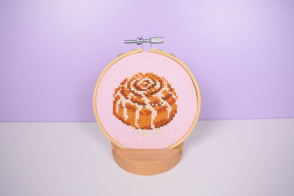 Cinnamon Roll Cross Stitch kit - DIY Craft Kit for Beginners