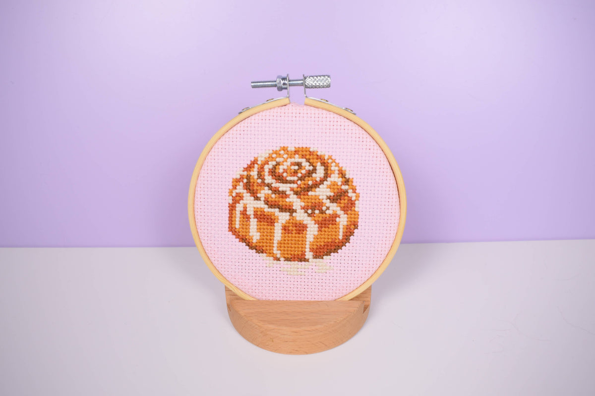 Cinnamon Roll Cross Stitch kit - DIY Craft Kit for Beginners