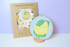 Lemon & Monstera Cross Stitch Kit