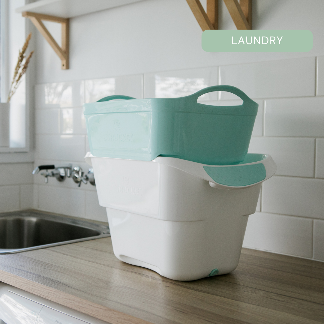 Strucket 19L Interlocking Strainer Bucket | Soak, Strain & Drain Hands-Free