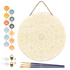 Paint by numbers on Wood Slice - Floral Mandala