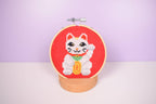Maneki-neko Lucky Cat DIY Cross Stitch Kit