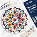 Paint by numbers on Wood Slice - Floral Mandala