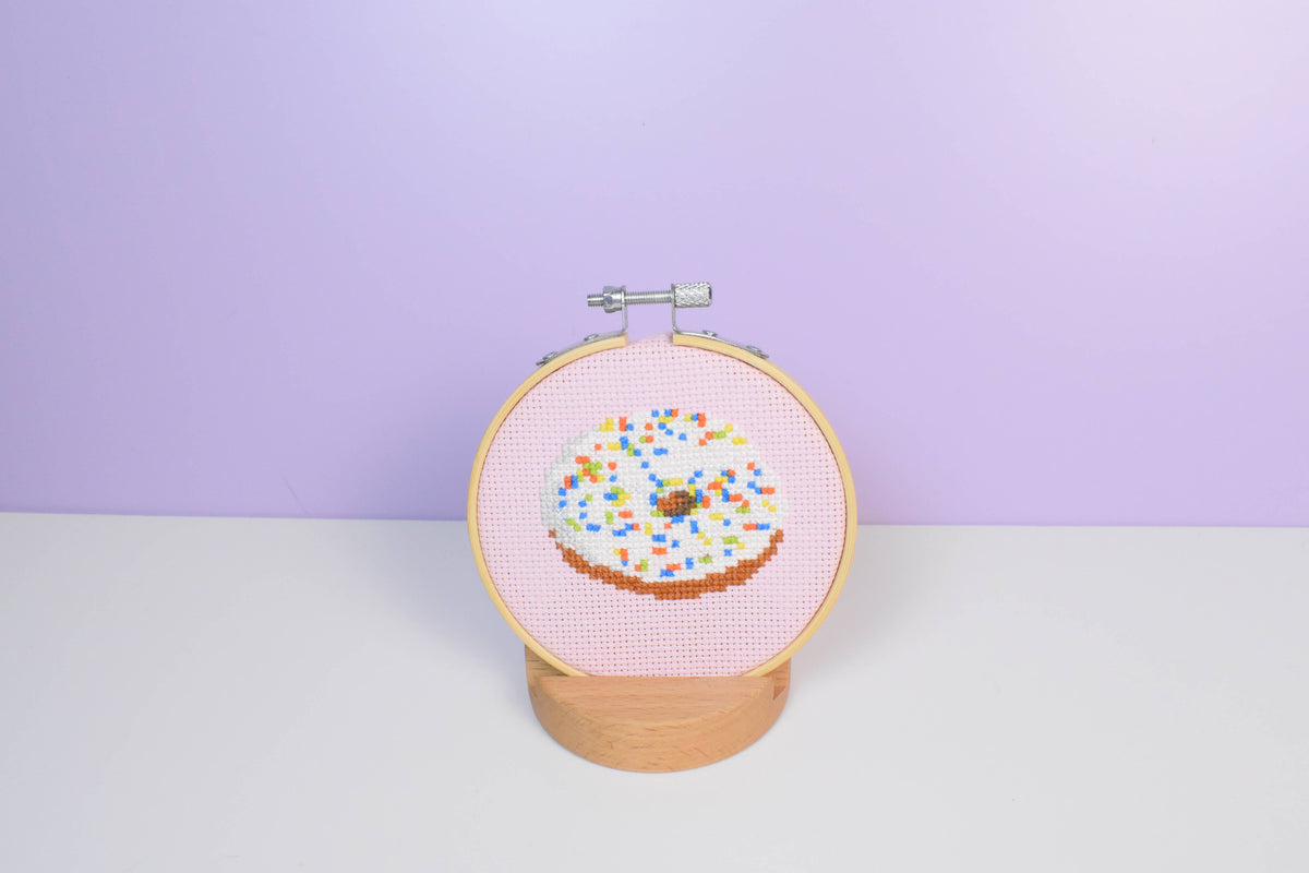 Donut Cross Stitch kit - DIY Craft Kit for Beginners