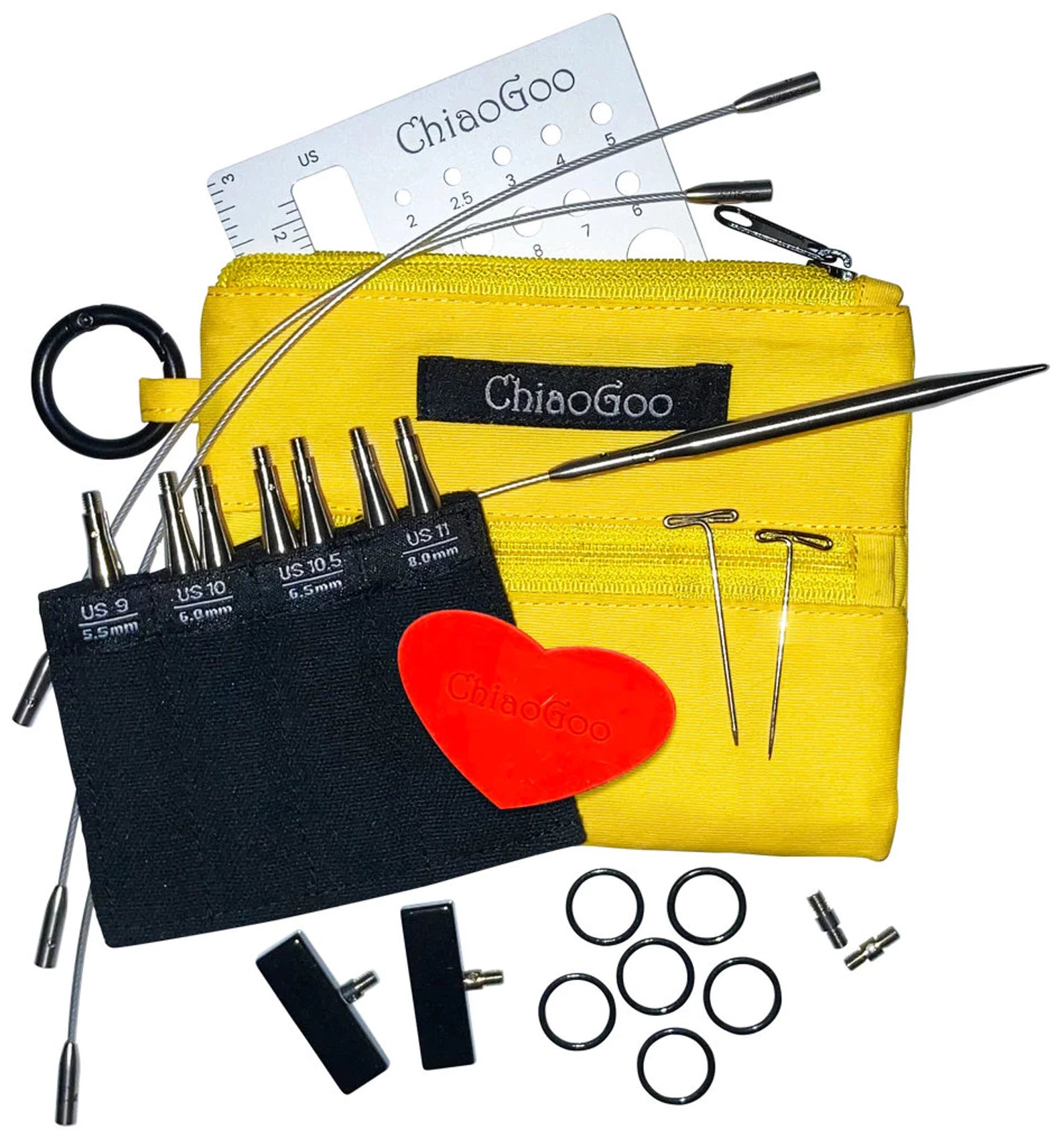 ChiaoGoo Twist Lace Interchangeable Needle Set, Shorties 3", US 9-11