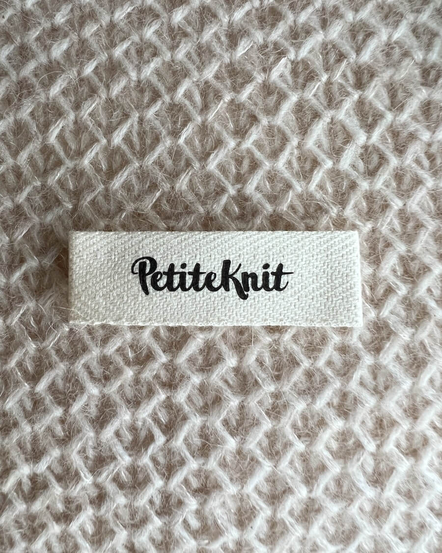 "PetiteKnit" label 5 pcs